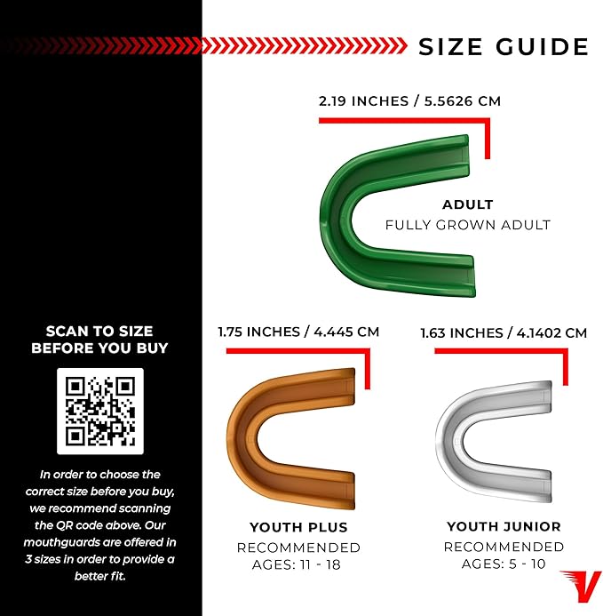 Velocity Champion Junior Mouthguard, 1 Pack, Black & Silver - for Ages 5 to 10 - Ideal for Lacrosse, Football, Hockey, Basketball, Soccer, Boxing, Martial Arts, Field Hockey, and More