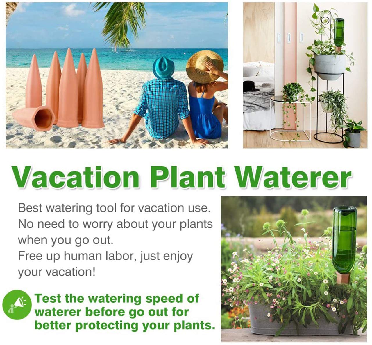 Plant Watering Devices 8 Pack Terracotta Vacation Plant Waterer Wine Bottle Watering Stakes Slow Release Plant Watering Spikes Self Watering Devices for Indoor Outdoor Plants (8)