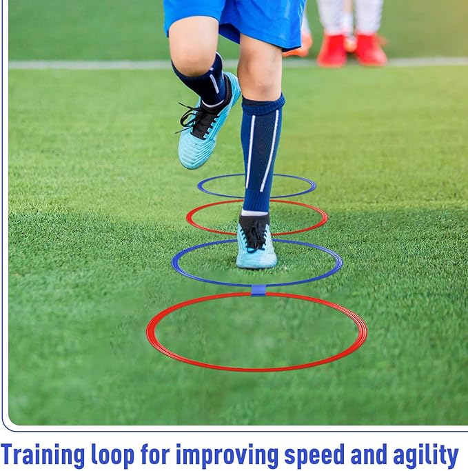 Shappy 50 Pcs Agility Rings with Storage Bags 15 Inch Agility Training Rings Hoop Exercise Ring Plastic Speed Rings Jumping Hoops for Sports Soccer Football Gymnastics Practice Games