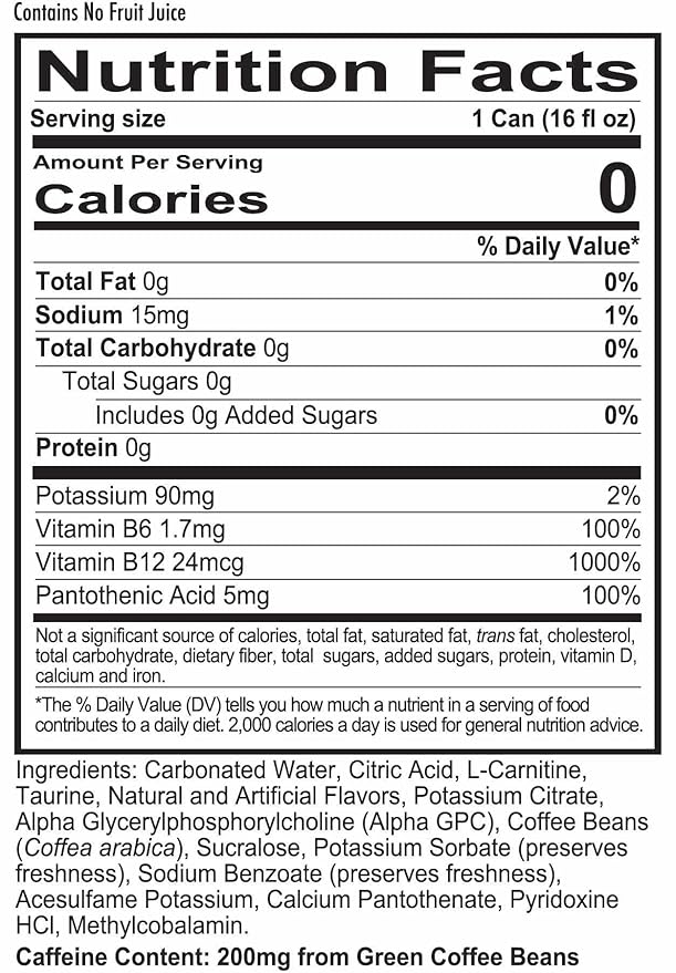 REDCON1 Energy High Performance Drink, Grape Freeze - Zero Sugar Energy Drink with Alpha GPC Nootropic - 200mg Natural Caffeine from Green Coffee Beans - Vitamin B6, B12 & B5 to Boost Mood (12 ct)