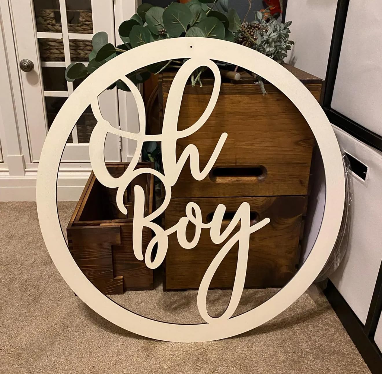 Professional Artwork Personalized Round Wood Sign, Laser Cut, Free Previews During Customization. Natural Wood Color, Sizes 12-36"
