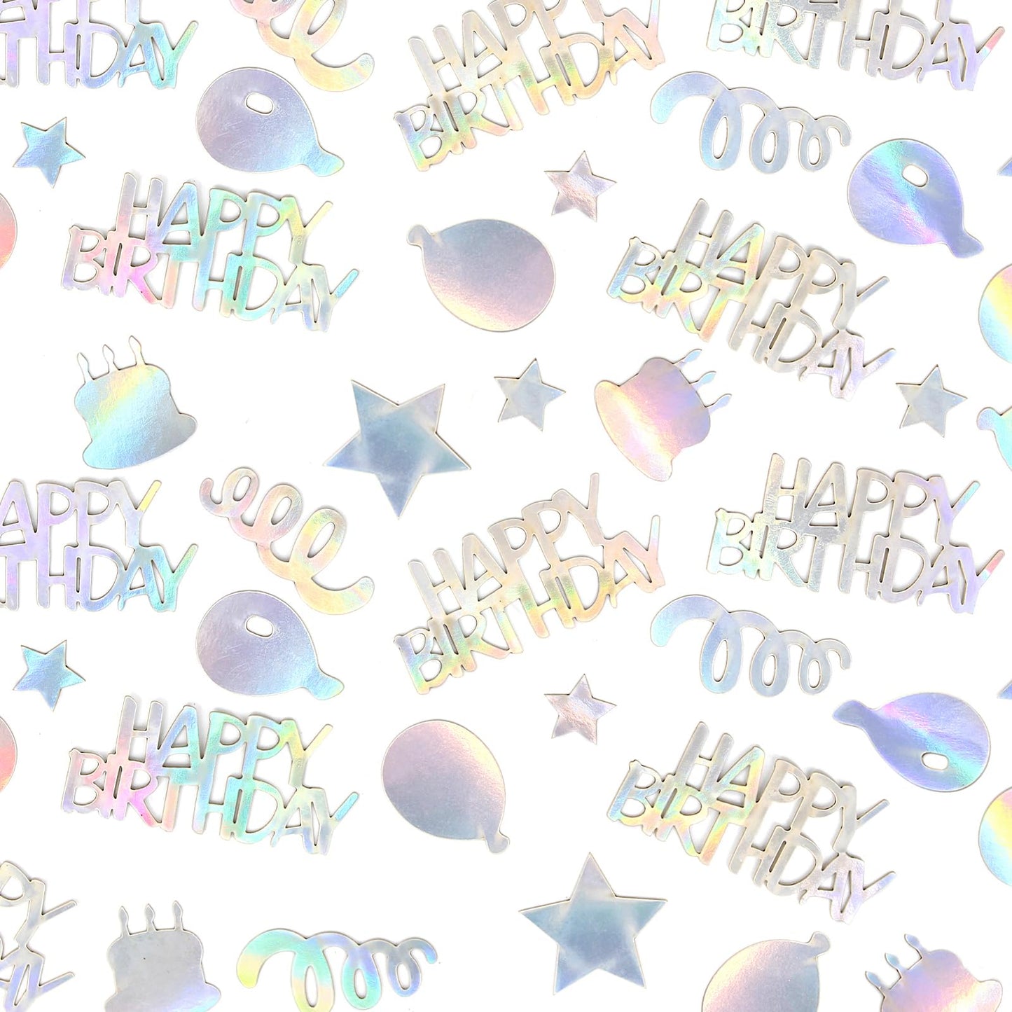 Vofrise Happy Birthday Confetti for Table Iridescent Balloon Star Shaped Table Scatter Suitable for Disco Themed Birthday/Anniversary Party Decorations