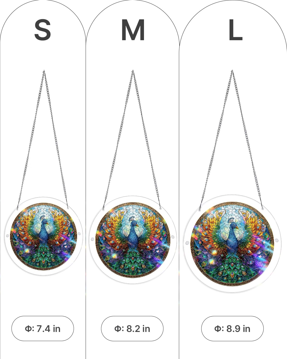 Acrylic Puzzle Suncatcher 83 Pieces, Peacock of Radiance Sun Catchers Puzzle, DIY SunCatchers Puzzles Window Hanging, Home & Garden Decor, 7.4 in