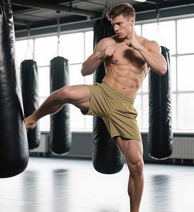 Aolesy Men's Gym Shorts Linerless & Liner - 5" Quick Dry Workout Running Shorts with Zip Pockets Sports Athletic Shorts