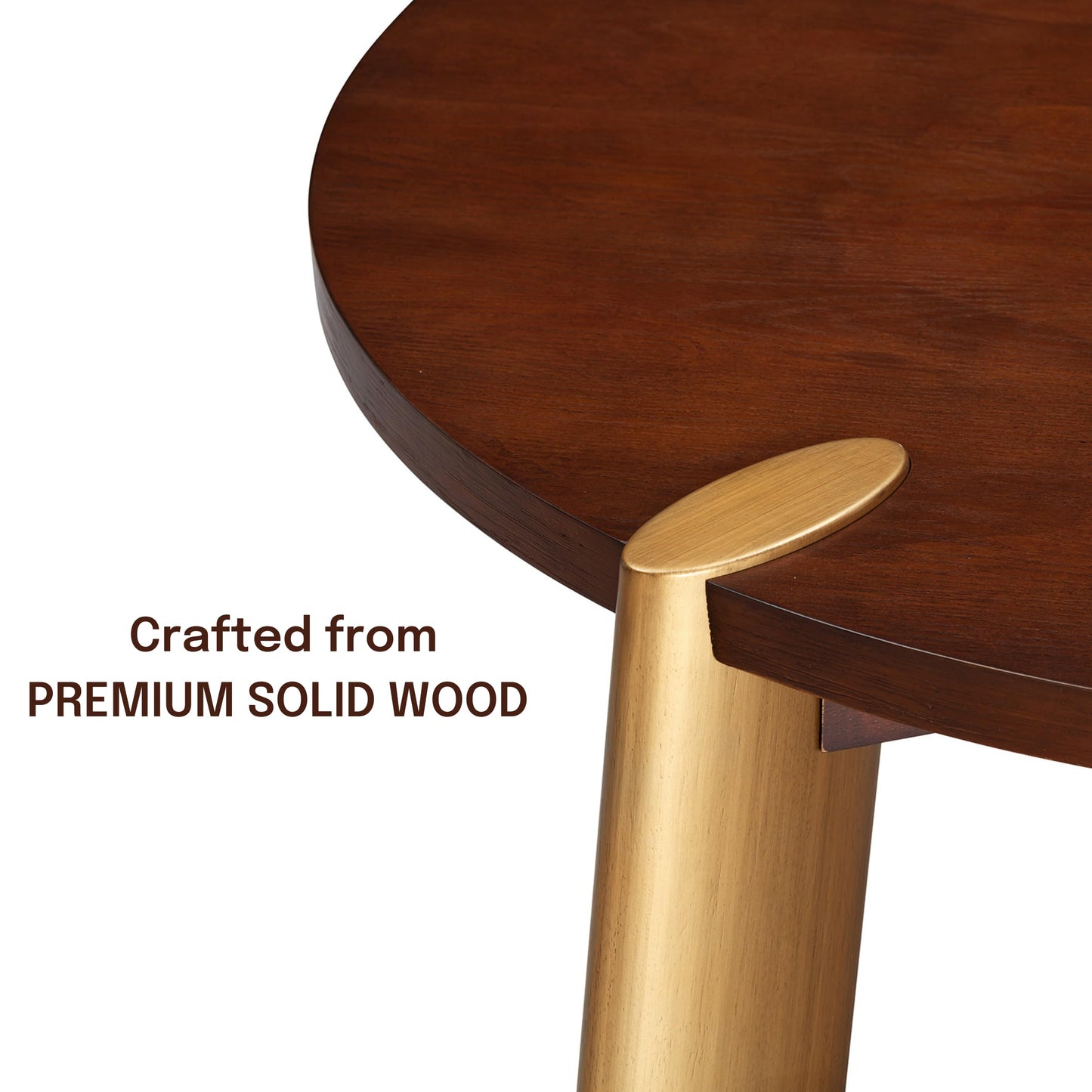 NTC Tribase 47 Inch Modern Design, Round Dinner Table for Dining Room, Living Room Furniture, Effortless Assembly, Dark Walnut