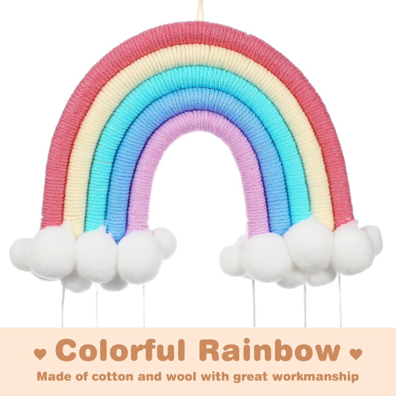 Alipis Boys and Girls Room Wall Pendant Cloud Rainbow Ornament Raindrops Nursery Wall Decor for Bedroom Cute Boys and Girls Tent Accessories Material