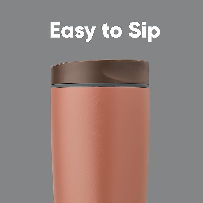 Owala SmoothSip Slider Insulated Stainless Steel Coffee Tumbler, Reusable Iced Coffee Cup, Hot Coffee Travel Mug, BPA Free 20 oz, Cozy Cocoa (Pack of 8)