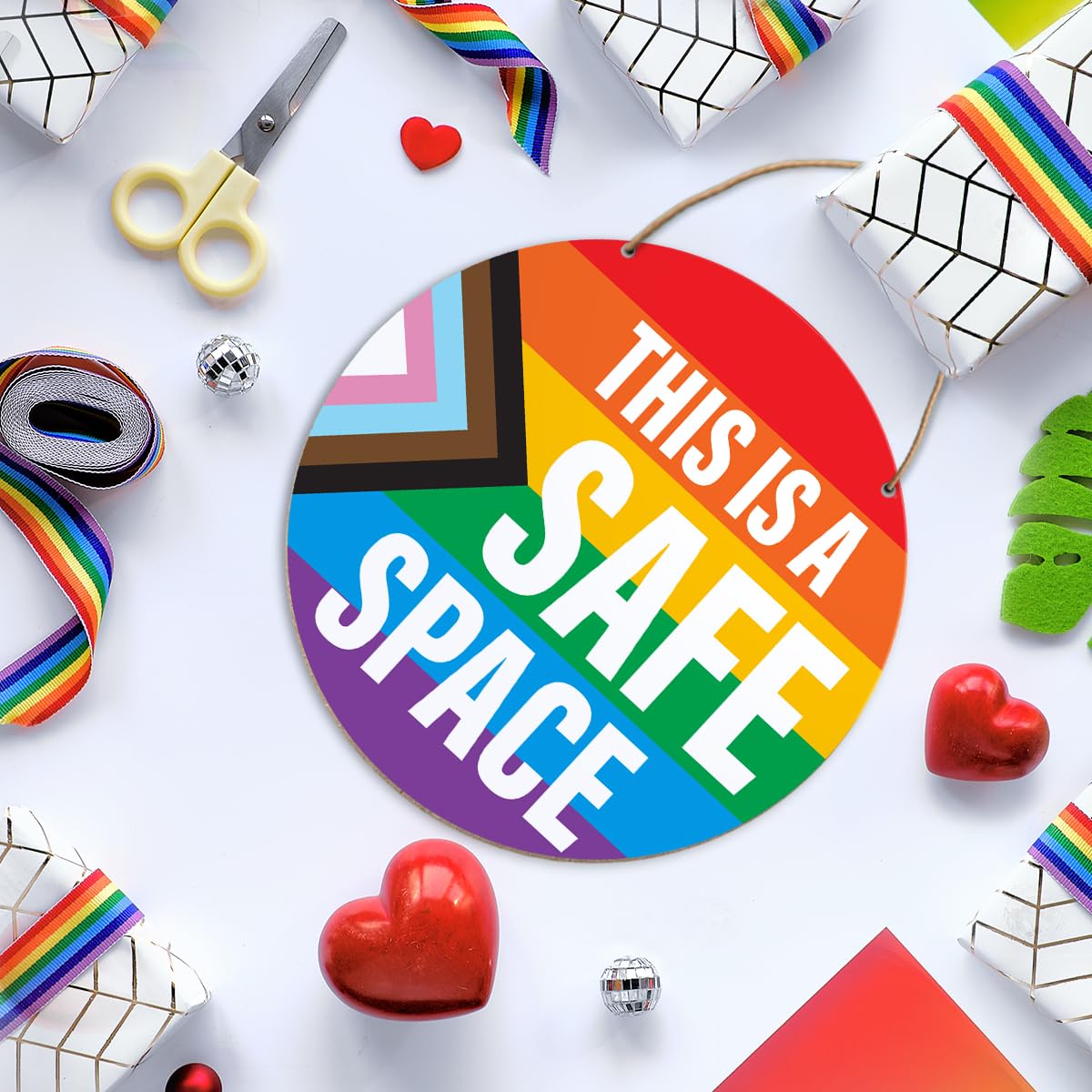 LGBT Signs Wall Decor, LGBT Rainbow Pride Signs for Home Office Door Decorations LGBTQ Lesbian Gay Queer Room Hanging Signs Decor, LGBT Pride Month Gifts for Lesbian Gay Queer