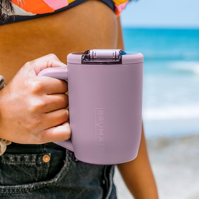 BrüMate Müv - 15oz 100% Leak Proof Insulated Coffee Mug with Handle & Lid - Stainless Steel Coffee Travel Mug - Double Walled Coffee Cup (Nightfall Blue)