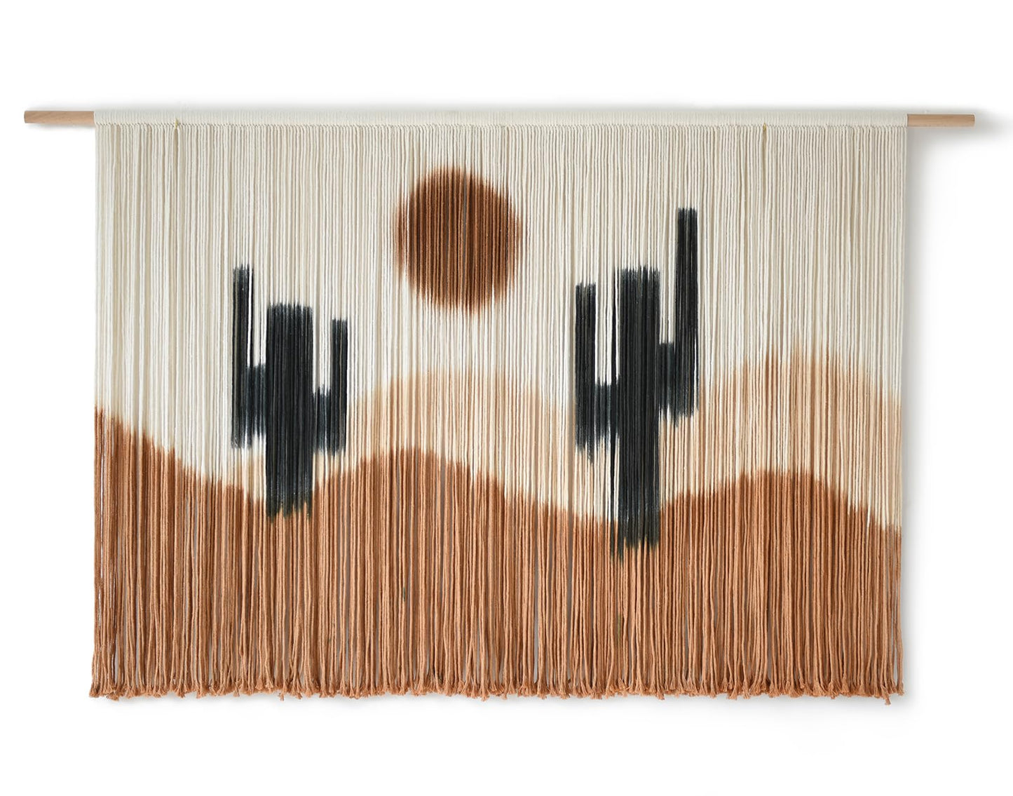 Large Macrame Wall Hanging Macrame Wall Decor 57" W x 35" L Desert Cactus Tie-Dye Large Boho Yarn Wall Decor Scale Wall Art Home Decor