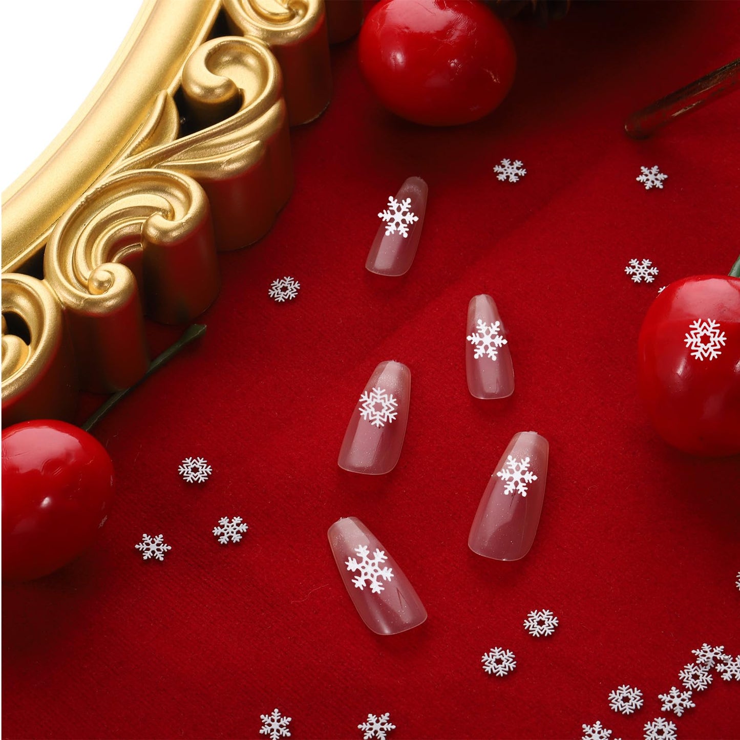 300PCS Mini Metal Snowflake, 0.2 Inch White Small Christmas Craft Embellishments Winter Tiny Snowflake Ornaments for DIY Party Decor Christmas Home Decoration