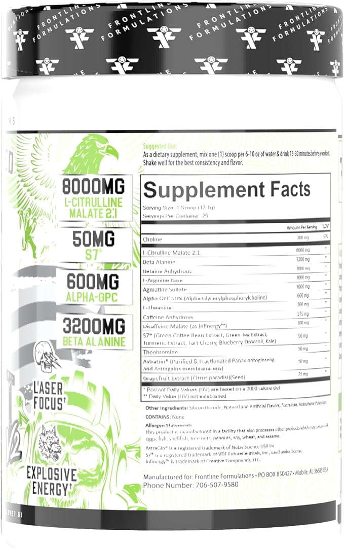 Gauntlet Pre-Workout Powder, Explosive Workouts, Laser Focus, Mid Stim, Amazing Flavor, Veteran Owned and Operated (25 Servings, Margarita Twist)