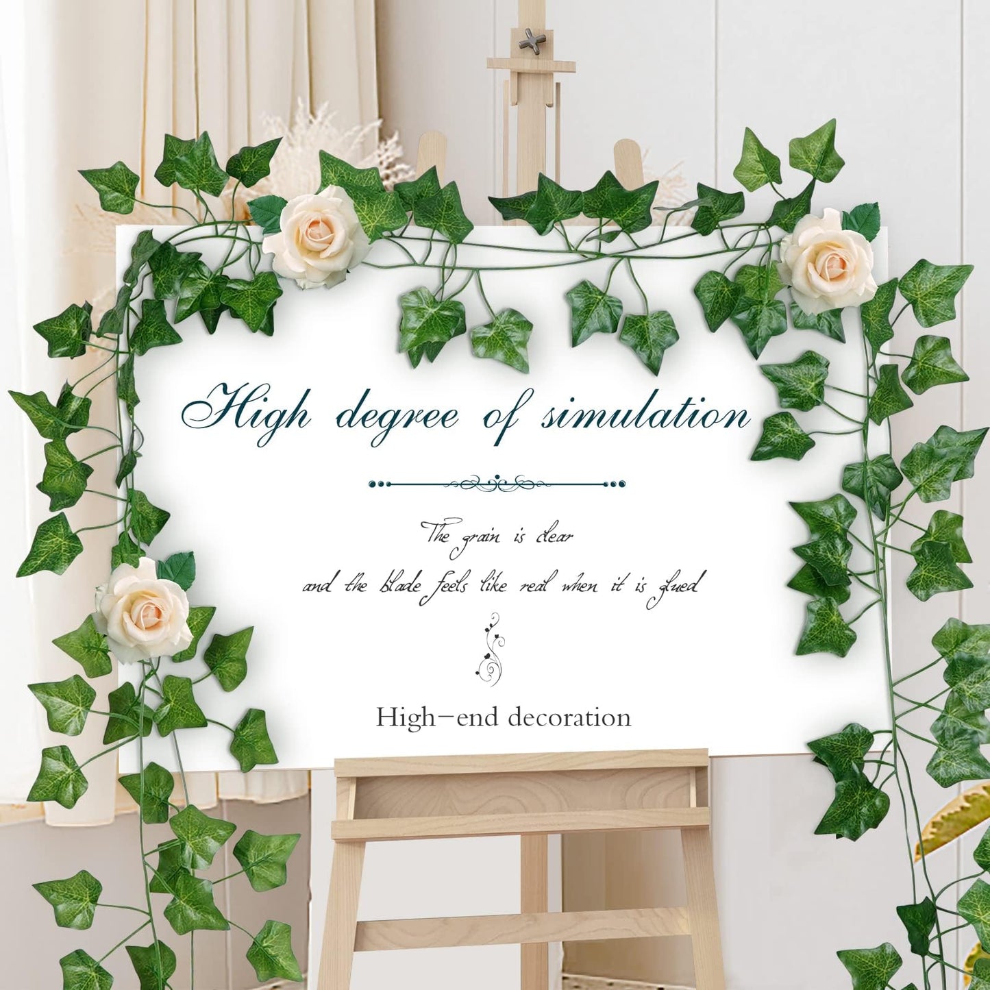 24 Pack 172 FT Artificial Ivy Garland Greenery Outdoor Faux Plants Leaf Garland Fake Vines for Bedroom Aesthetic Home Garden Office Wedding Wall Decor