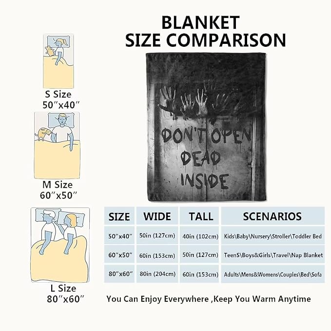 Horror Gothic Blanket,with Zombie Hands Throw Blankets,Gifts for Women Men, Lightweight Soft Fleece Cozy,for Sofa Couch Bed Room Travel,Festival Halloween Spooky Goth Decor,40x50in