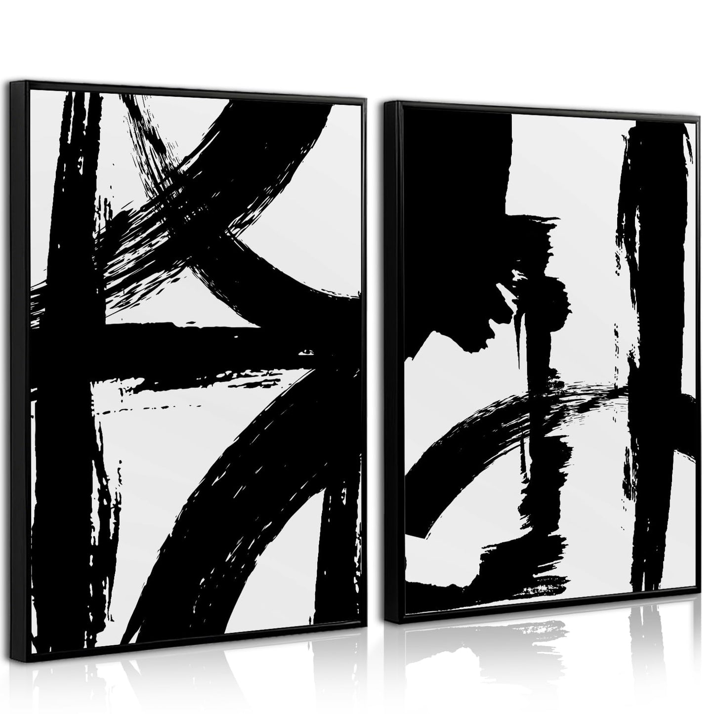 Tocliky Black and White Wall Art Abstract Modern Painting Minimalist Line Canvas Wall Art Decor Black And White Poster Abstract Artwork Prints for Living Room Bedroom 12x16 Inch Unframed Set of 2
