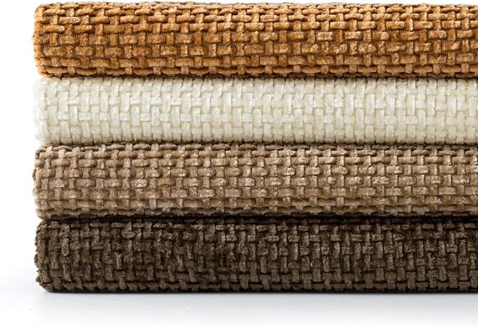 MIULEE Pack of 4 Brown Couch Throw Pillow Covers 24x24 Inch Soft Decorative Chenille Pillows Farmhouse Accent Cushions for Boho Home Decor Spring Sofa Bedroom Living Room