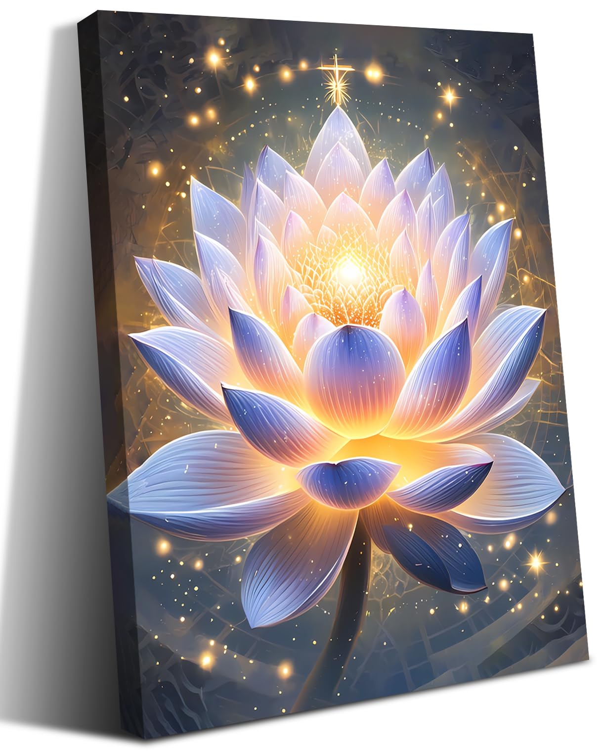 LNLAGBO Framed Spiritual Lotus Flower Wall Art Decor,Zen Office Decor Meditation Poster Spa Room Meditation Wall Decor Pictures for Bathroom Office Yoga Home Decorations(12"X16")