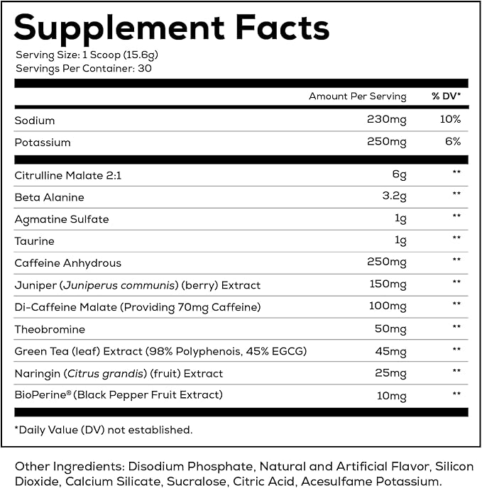 REDCON1 Total War Pre Workout, Cali Splash - Fast Acting Caffeinated Preworkout for Men + Women with Beta Alanine - Contains Citrulline Malate for Increased Pump, Blood Flow (30 Servings)