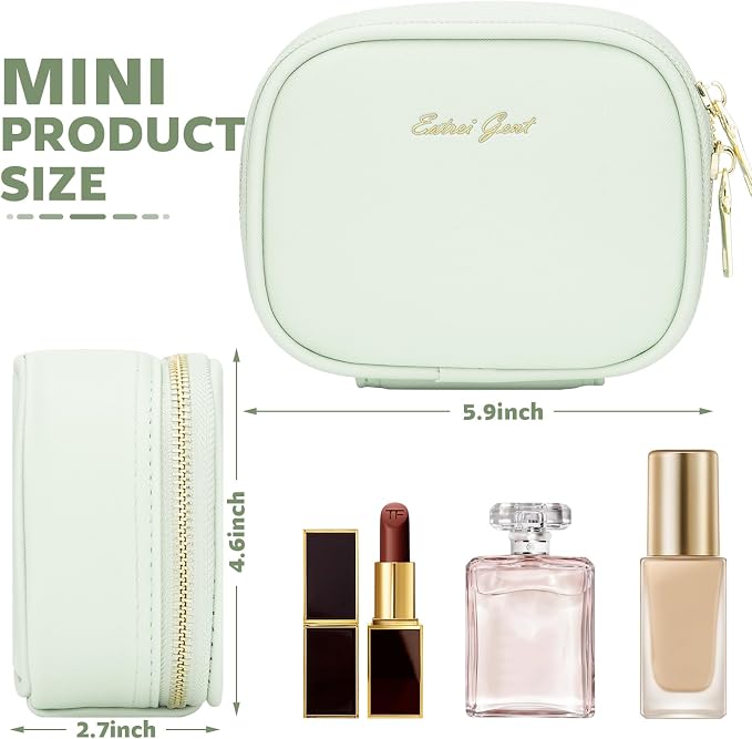 Mini Makeup Bag with Led Mirror, Small Travel Make up Bag 3 Light Modes Adjustable Brightness, for Women Organizer Cosmetic Bag, Portable Travel Train Toiletry Bag, for Pool Parties Work Touch-Ups