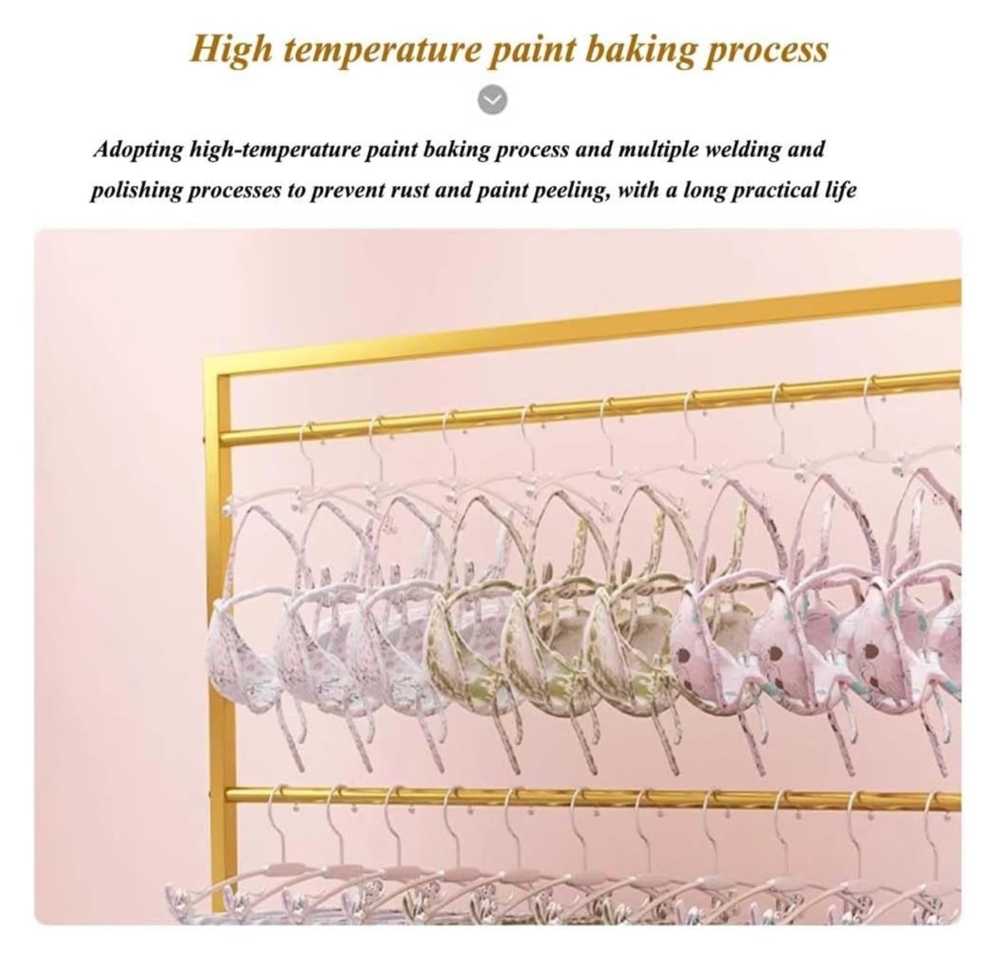 This Freestanding Display Rack for Lingerie & Swimwear Commercial Quality Hanger for Bras Bikinis and UnderwearVersatile Clothing Showcase for Retail Stores