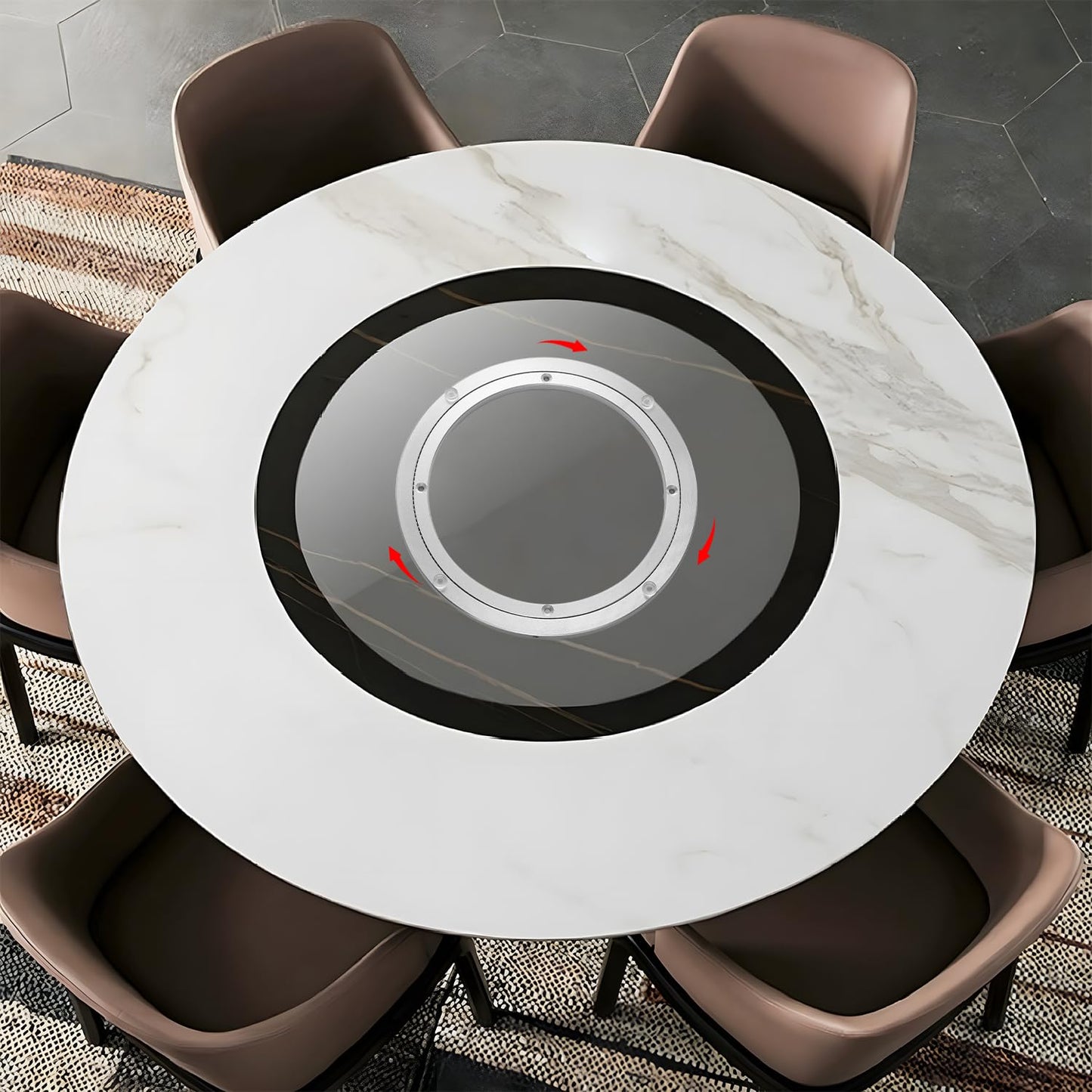 QDiShi 8 Inch Lazy Susan, Heavy Duty Swivel Turntable Aluminum Bearing Metal Rotating Turntable Bearings Swivel Plate Hardware for Dining-Table and Workbench (8 inch)