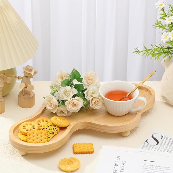 Uiifan Wood Cloud Perfume Tray Irregular Jewelry Decorative Tray for Women Trinket Dish Ring Holder Dish Room Aesthetic Decor Birthday Housewarming Gift(Wood Color)