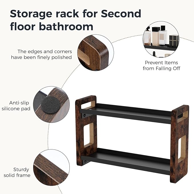 Bathroom Organizers and Storage,Bathroom Counter Organizer,Bathroom Counter Shelf,Bathroom Sink Organizer,Vanity Organizers,Vanity Storage,Perfume Display,Perfume Storages(Brown 2 Tier)