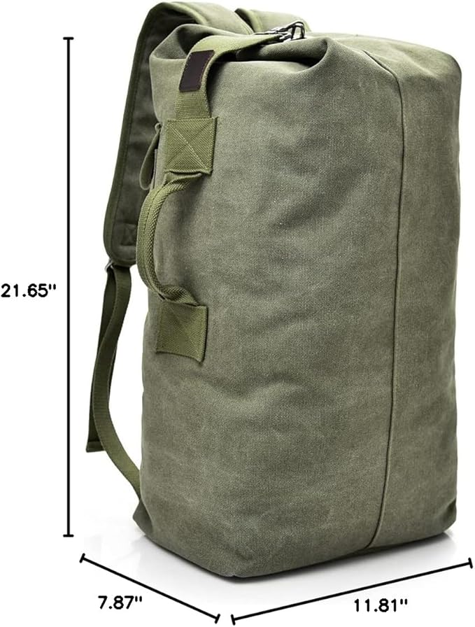 Large Capacity Travel Climbing Bag Tactical Military Duffel Bag Top Load Double Strap Canvas Backpack