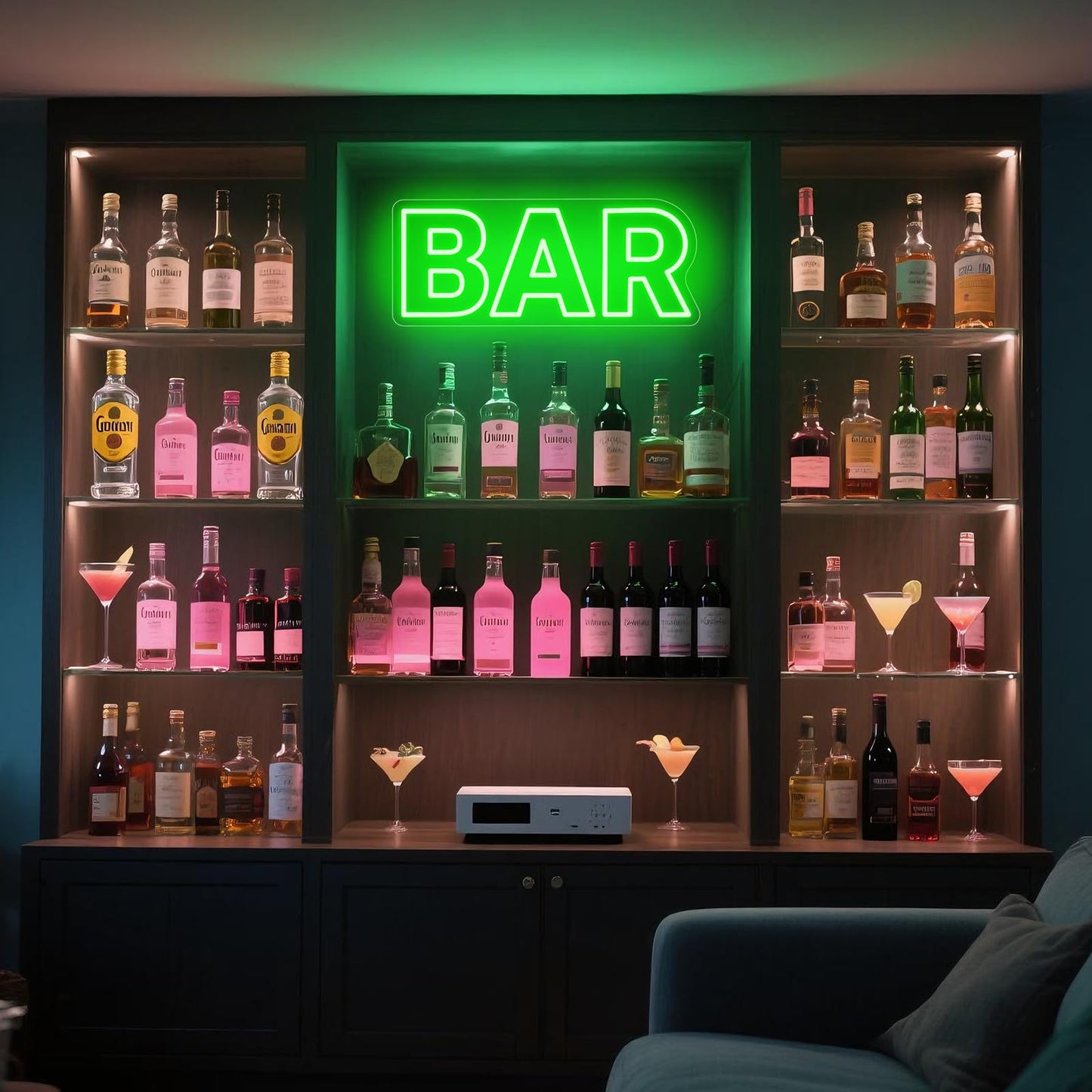 Led Neon Bar Signs for Home Wall Decor, Light up Bar Sign Decorations for Home Living Rooms, Suitable for Speakeasy Backyard Basement Garage Small Wedding Decor.