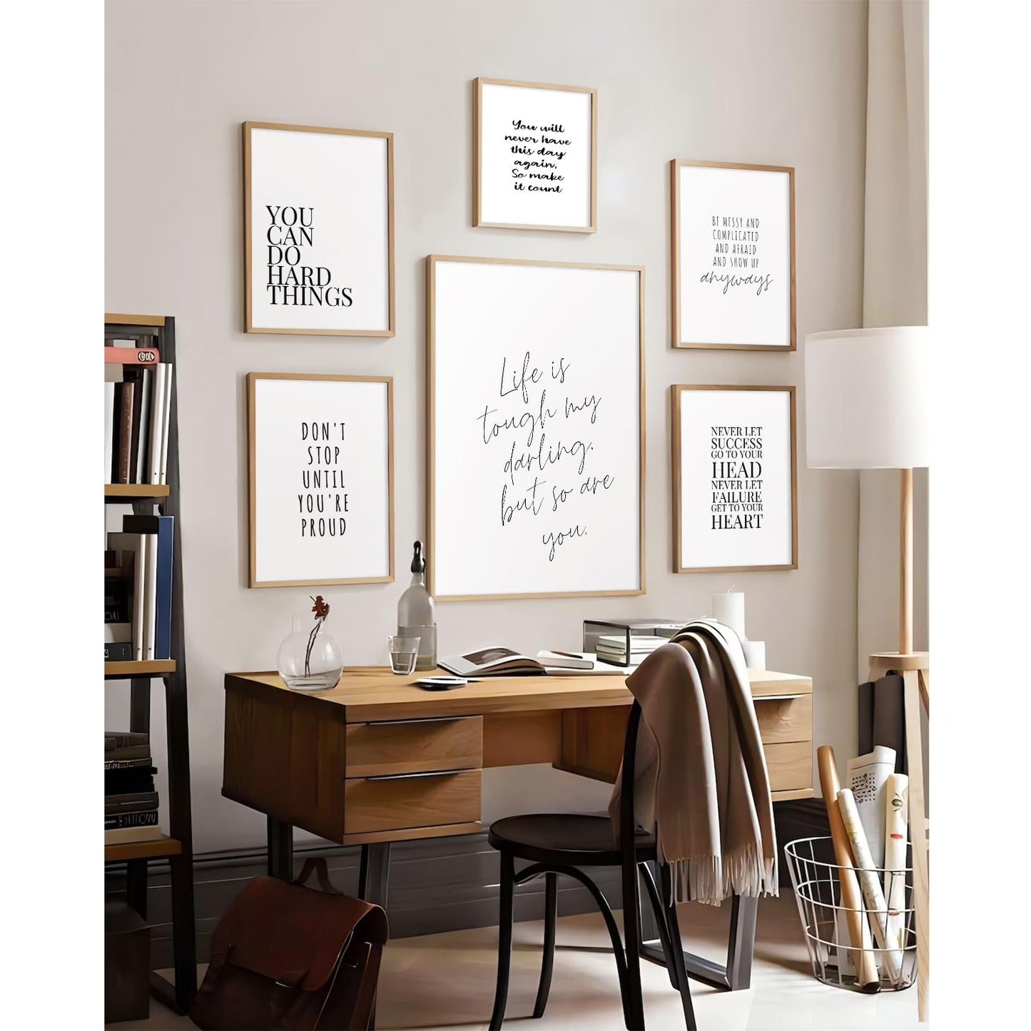 Office Inspirational Wall Art Decor Motivational Quotes Canvas Wall Art Positive Classroom Posters Pictures Office Inspirational Work Artwork for Women Home Bedroom 8x10 Inch Unframed Set of 6