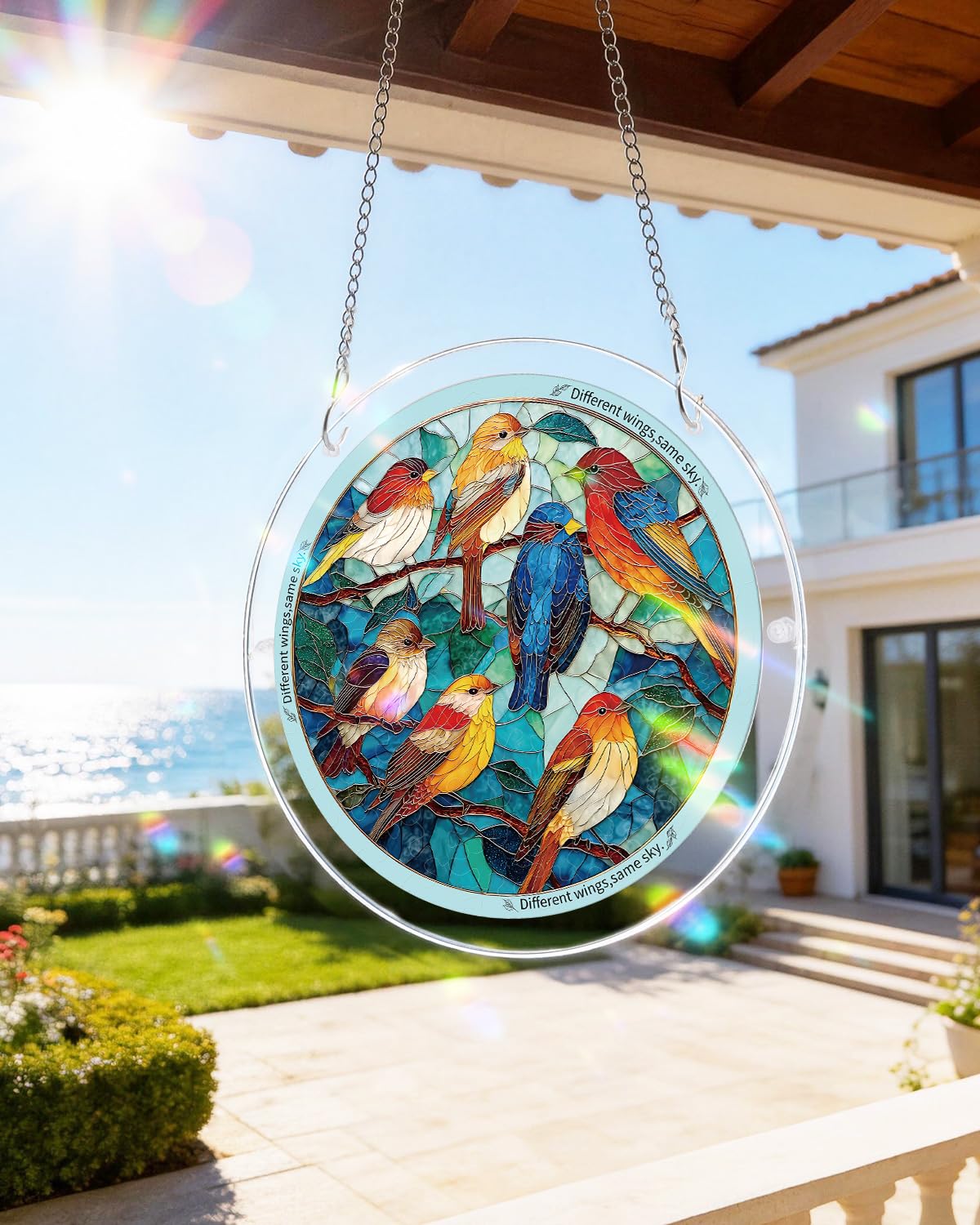 Acrylic Puzzle Suncatcher 83 Pieces, Glowing Feather Haven Sun Catchers Puzzle, DIY SunCatchers Puzzles Window Hanging, Home & Garden Decor, 7.4 in