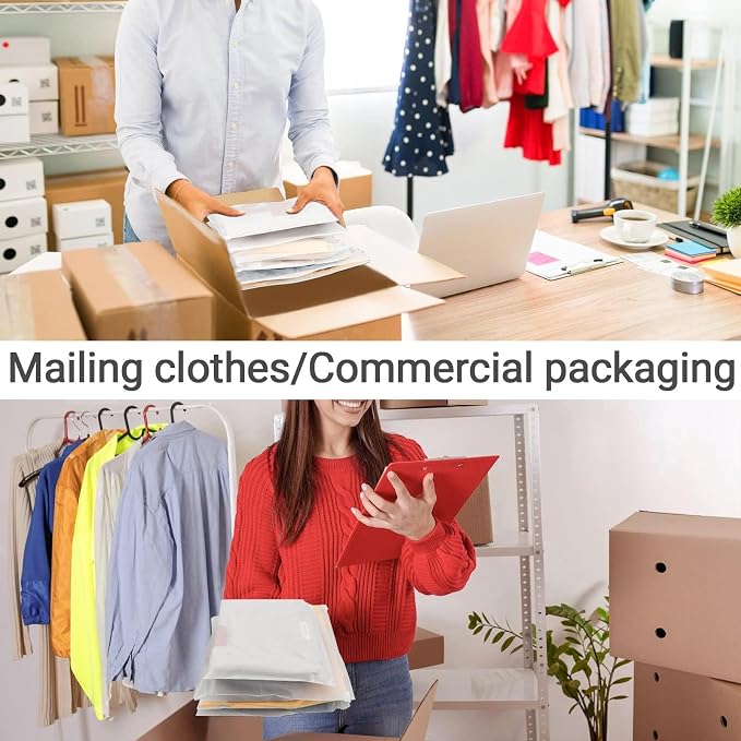 Frosted Zipper Bags for Clothes, 9.8x7.8 inch Resealable Plastic Mailers, 50Pcs Bikini Bags with Slider Closure for Swimsuit, Bathing Suit, T Shirt Packaging, 3 Mil Thick with Vent Holes