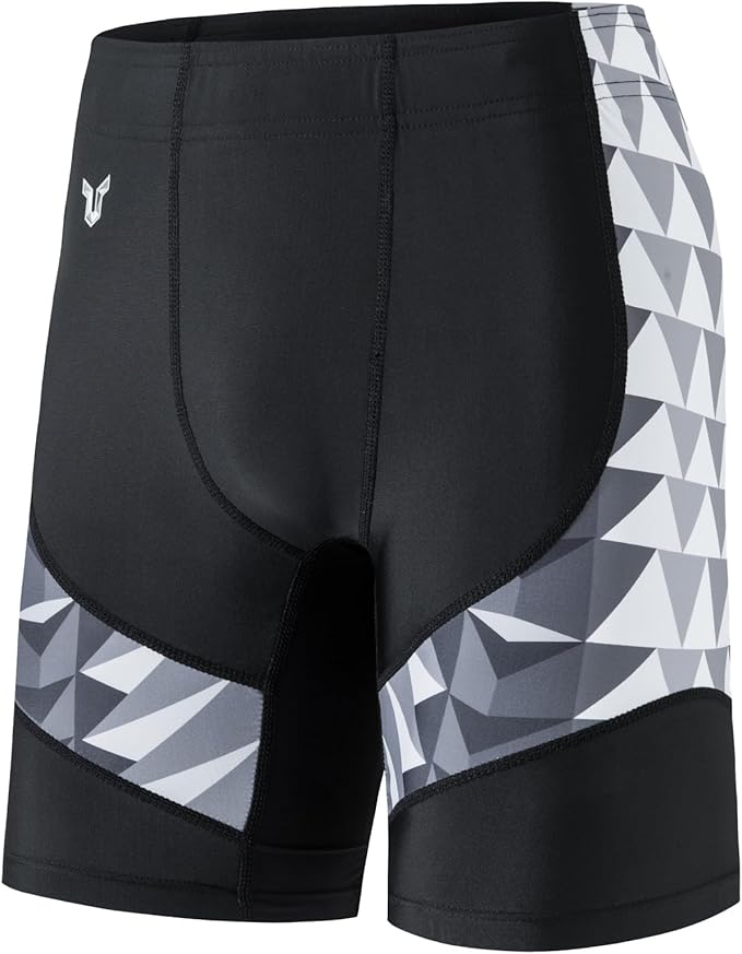 HUGE SPORTS Men's Rash Guard Swim Shorts Compression Swimming Jammer Cool Dry Active Swimsuit Workout Shorts Sports Tights