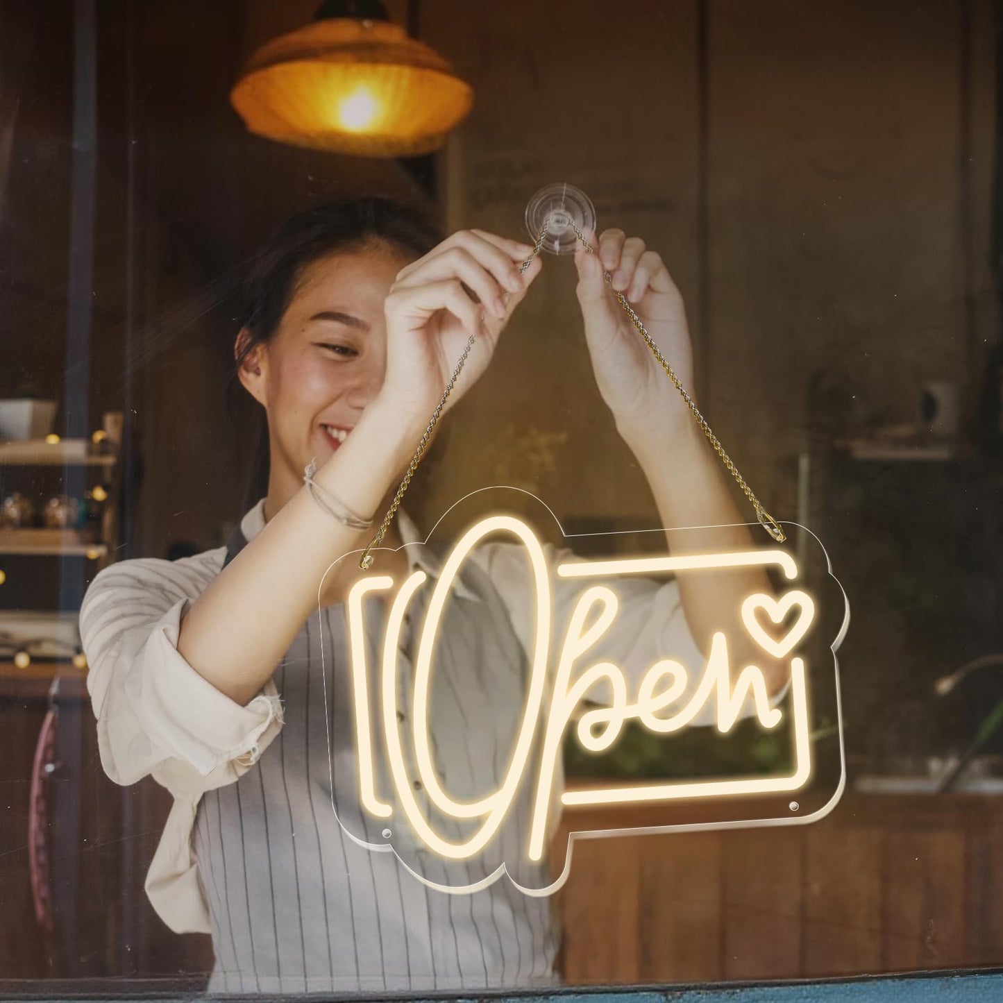 Open Neon Sign, Neon Signs Lights for Wall Decor Store, Perfect Gifts for business owners, Dimmable Neon Light 13.3 * 10.3 in