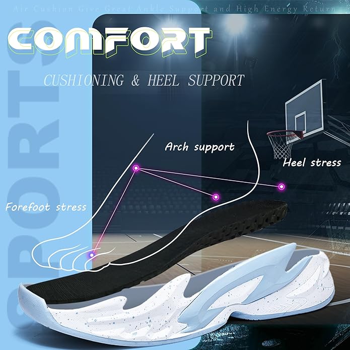 Men's Basketball Shoes Breathable Anti Slip Fashionable Graffiti Training Shoes Outdoor Shoes