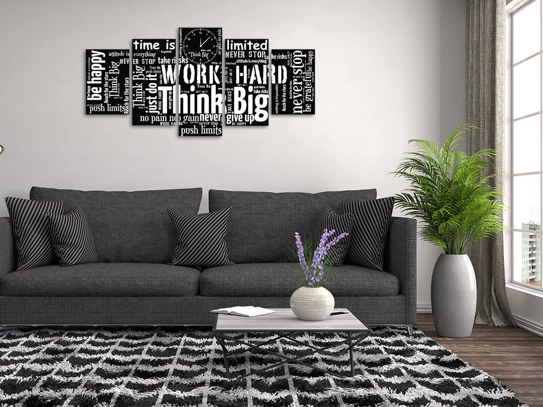 Biufo Inspirational Quotes Wall Art Canvas Print Black White Motivational Words Picture for Living Room Bedroom Office Decor (Small)