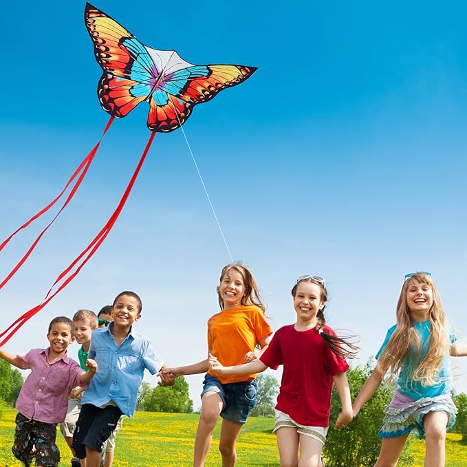 Xida Butterfly Kite for Kids & Adults, Easy to Fly, Ages 4-8, Large Kite with 300ft Handle, Perfect for Beach Trips