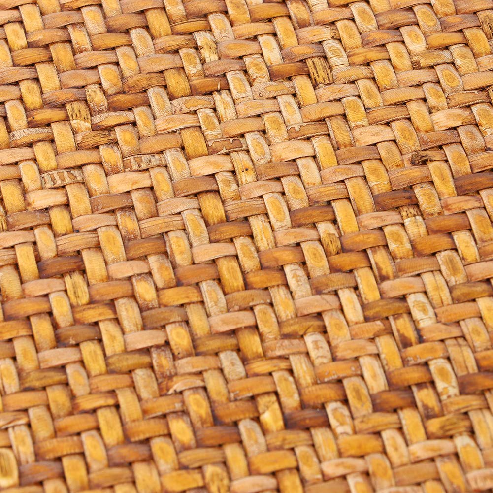 Fnskatzici Japanese Style Rattan Floor Cushion - 6.7" Thick Hand-Woven Straw Tatami Floor Pillow & Meditation Seat - Round Pouf Ottoman with Sponge Filling for Yoga, Zen Room, Balcony (15.7 Inch)