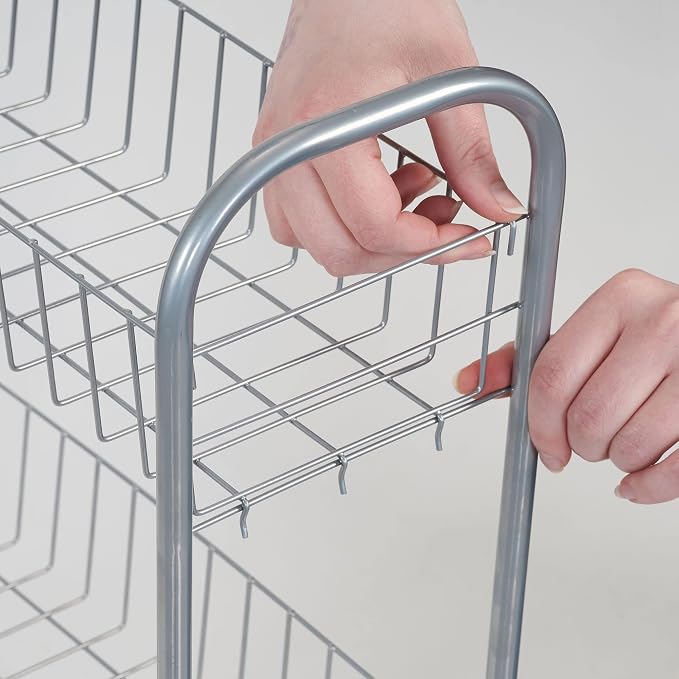 Household Essentials Slim Storage Cart, 3 Shelf Storage Cart with Wheels, Perfect for Laundry Rooms, Bathrooms, Pantries, Kitchens and More