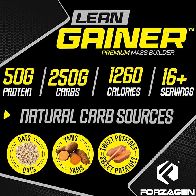 Forzagen Lean Gainer Premium Mass Builder | Mass Gainer Protein Powder for Men & Women (12 Lbs, Creamy Vanilla)