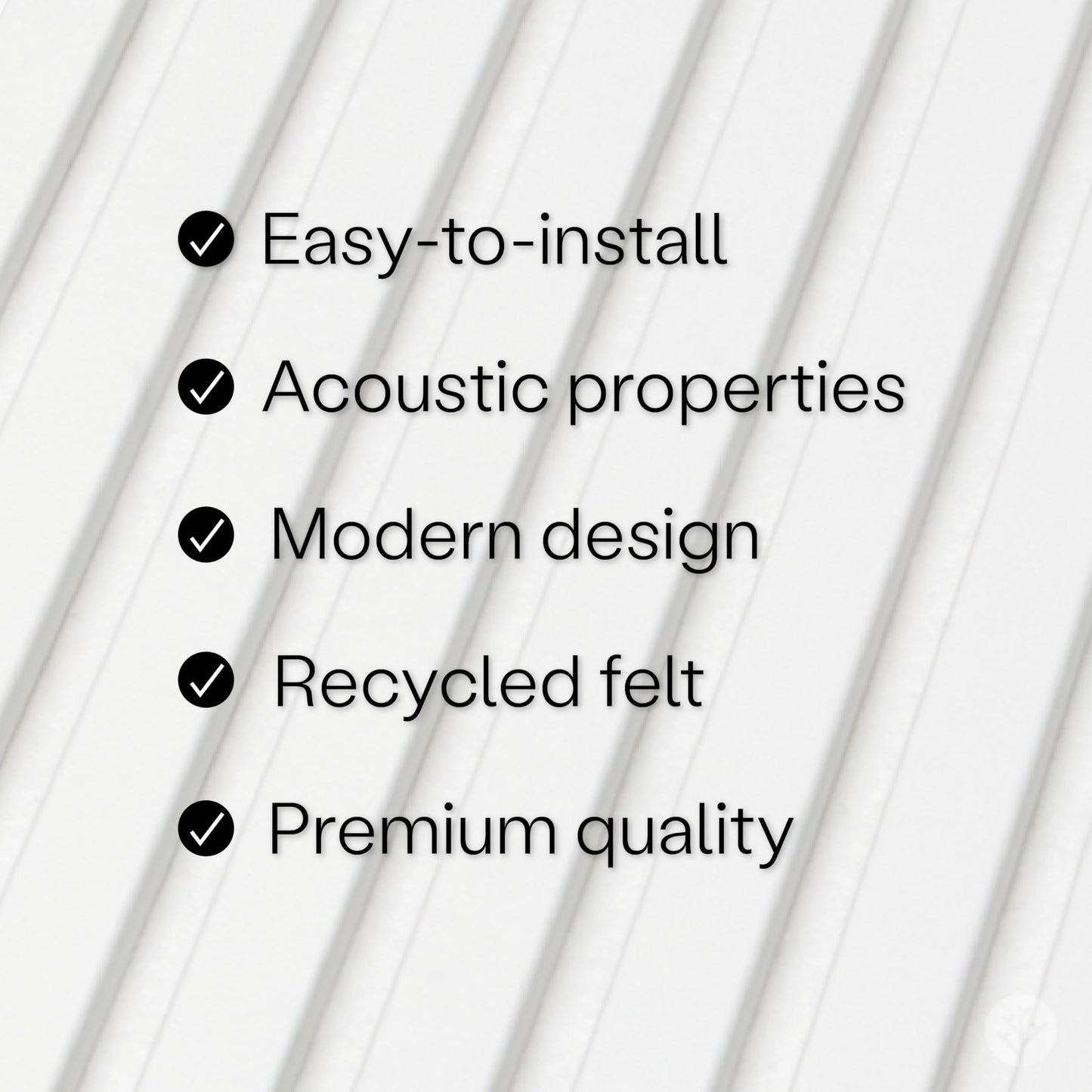 WVH Slatpanel White & Felt – Acoustic 3D Textured Wood Panels for Walls & Ceilings | Decorative Panels for Homes, Offices & Studios | 2 x-94.49” x 12.6” | Veneer, MDF, Felt