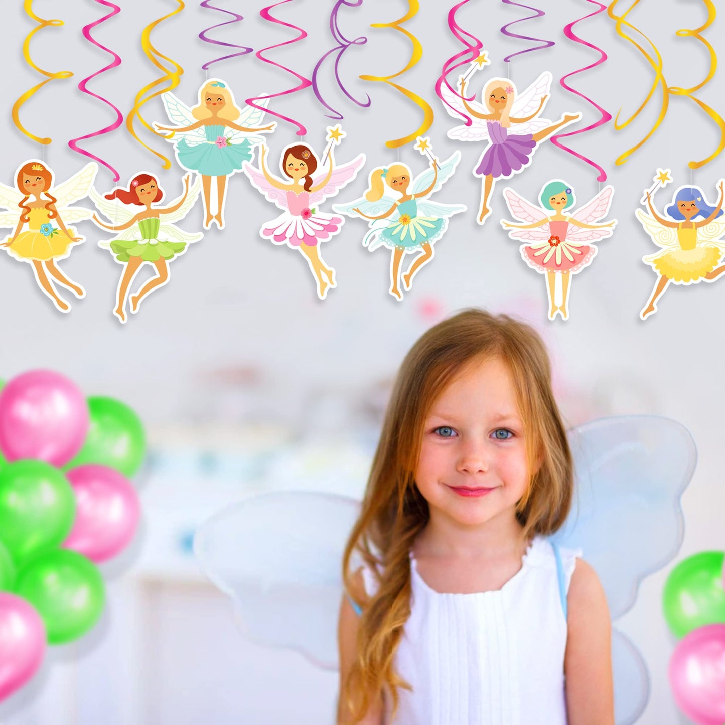 15 Pcs Fairy Ceiling Hanging Swirl Decorations with Dynamic Paper-Cut Foil Tassels, Perfect for Bedroom Decor and Graduation Party Supplies