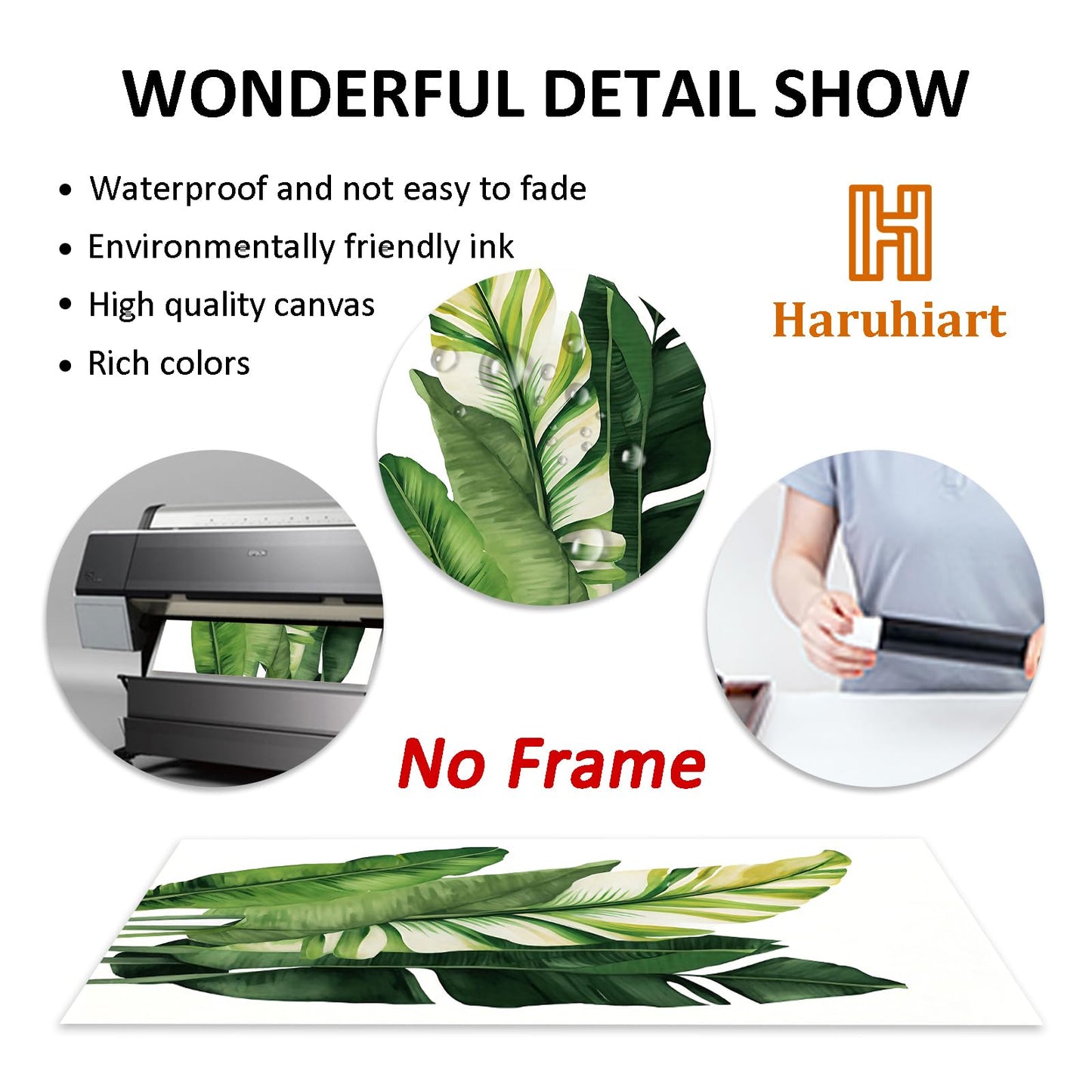 Tropical Botanical Wall Art Monstera Picture Green Leaf Poster Botanical Painting Palm Leaves Pictures Wall Decor Abstract Leaf Art Print Modern Plant Posters Watercolor Leaf Canvas Wall Art 16x24in No Frame