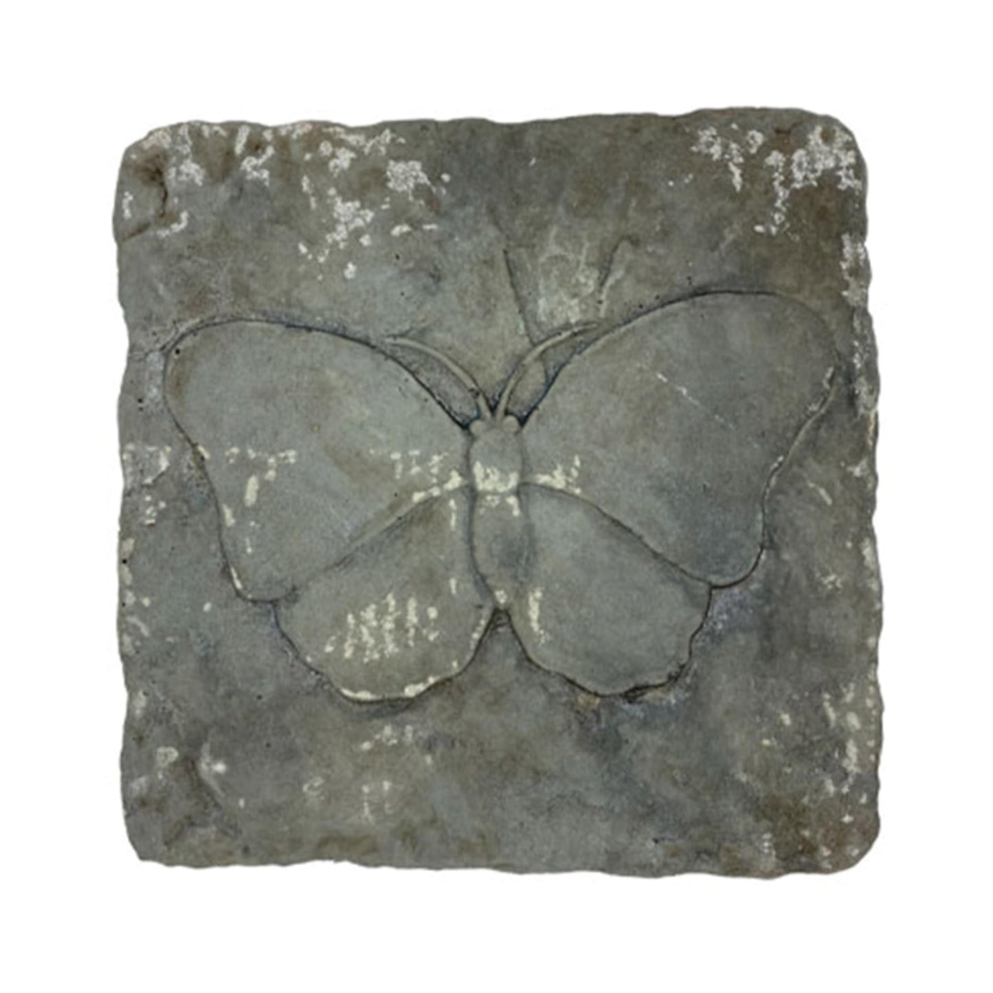 BestNest Athens Butterfly Stepping Stones, Cypress – Pack of 2 Square Concrete Garden Path Stones with Raised Butterfly Design, Gray & Green Hues, Durable Outdoor Landscaping Decor, 12" x 12"