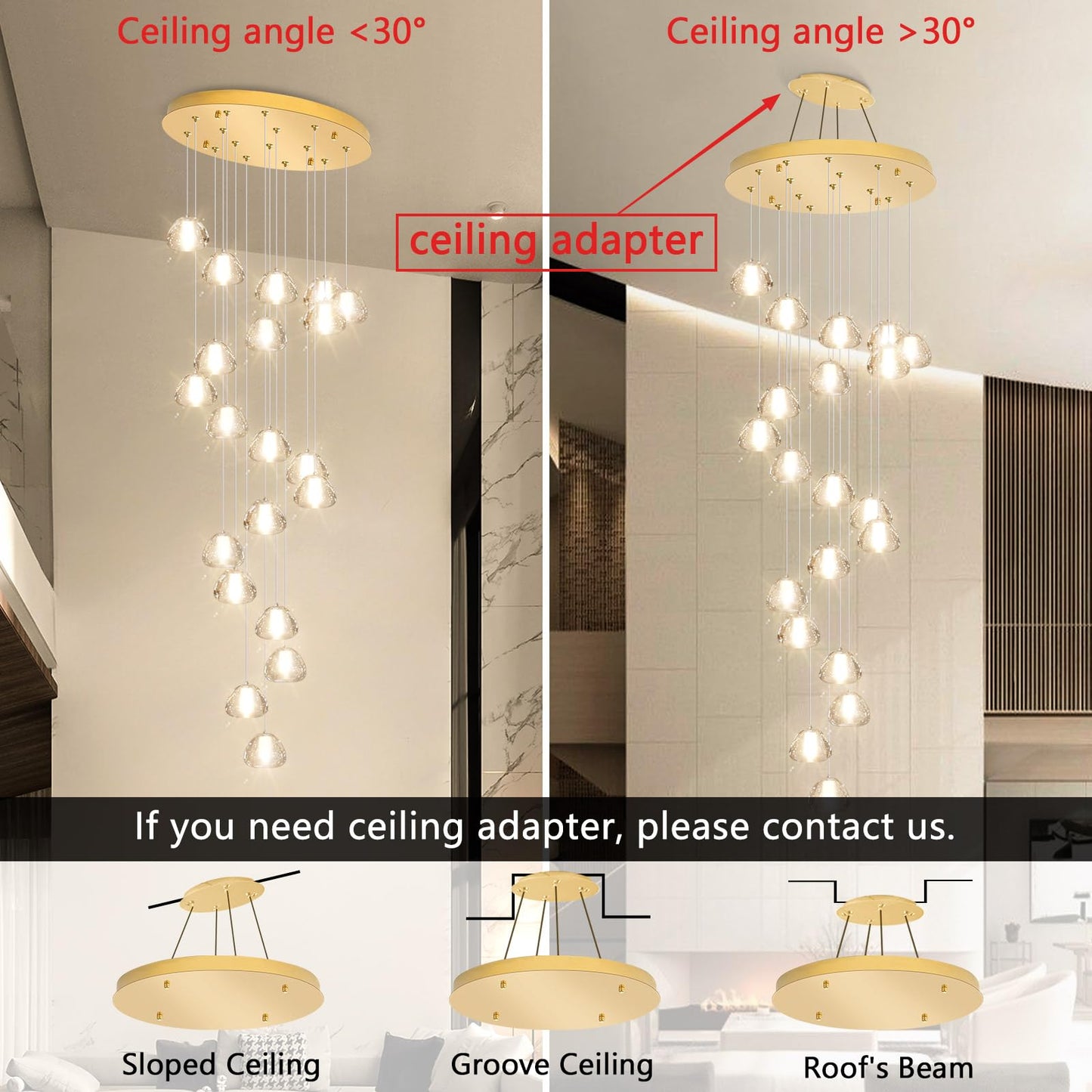 dolria Gold Modern Crystal Chandelier for Staircases 157" Long Adjustable Ceiling Light for Entrance 3000K LED Hanging Lighting Living Room Hallway Entryway