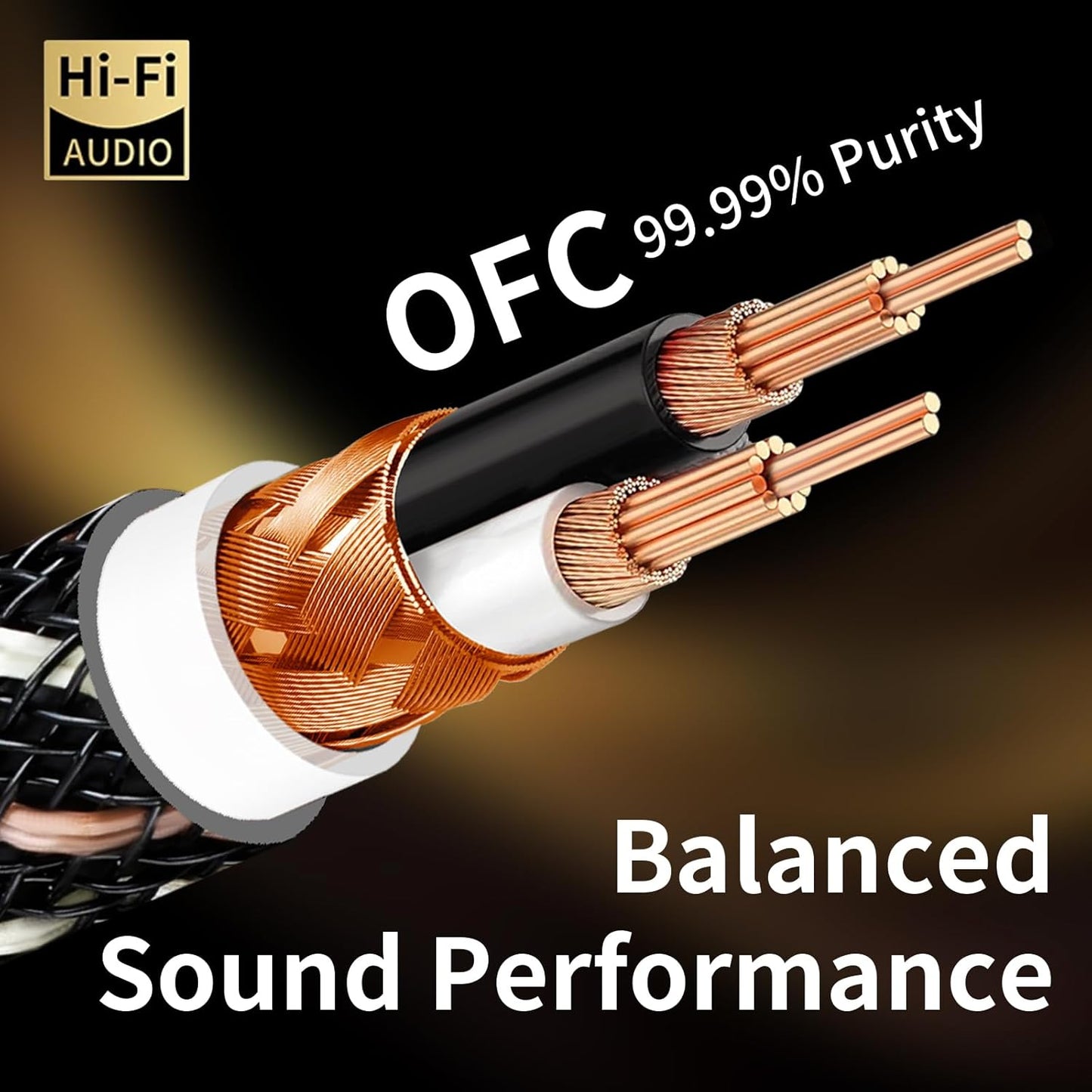3.28ft 3.5mm,15 AWG,4N Stereo(3.28ft/1m) Audiophile HiFi Audio RCA Cables-RCA to OFC Core,Gold-Plated Plug,with Nylon