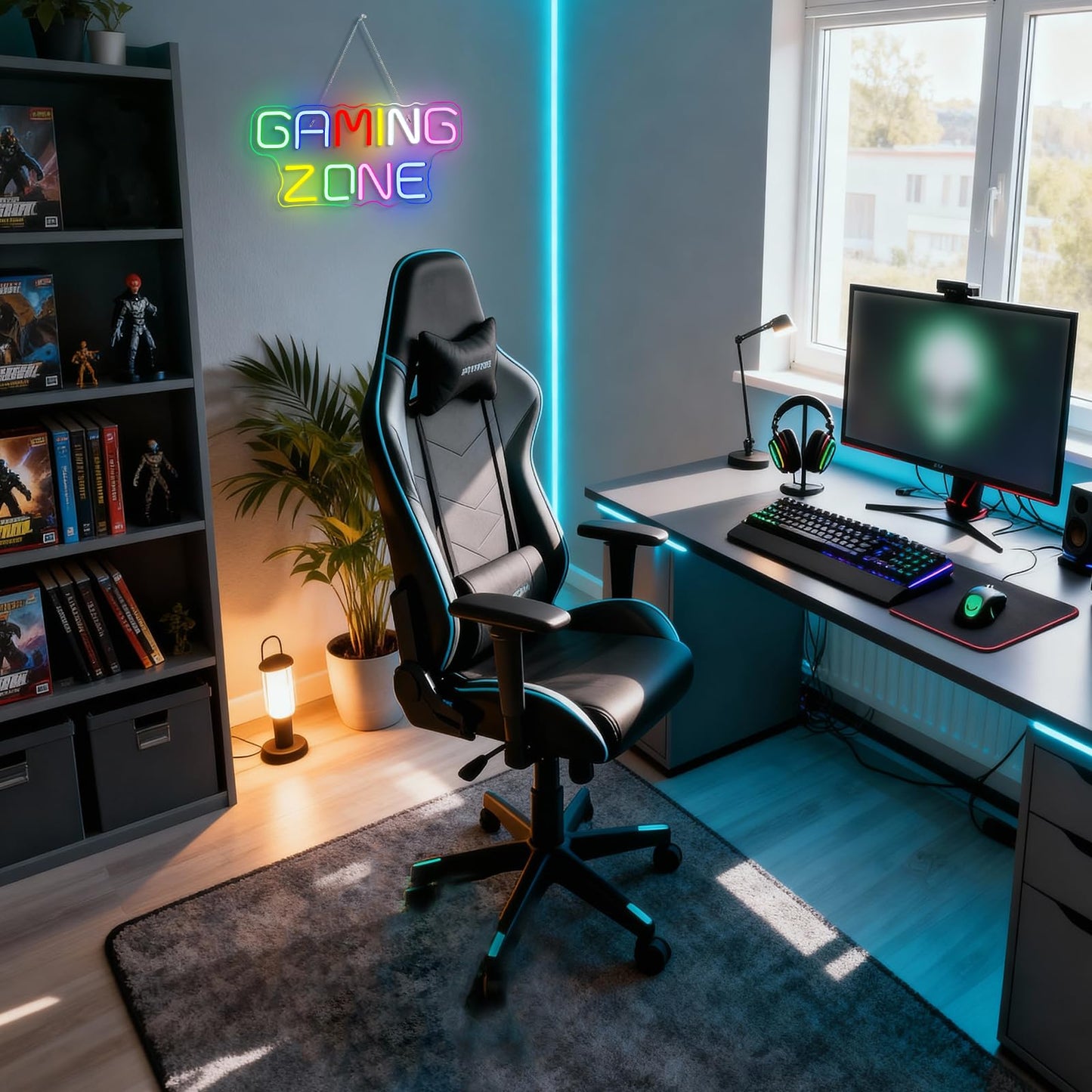 Horseneon Game Zone Neon Led Sign, Gaming Neon Signs for Wall Decor, Game Neon Lights Signs with USB Powered for Game Room, Game Zone, Bedroom, Gifts for Gamer (Multicolour)