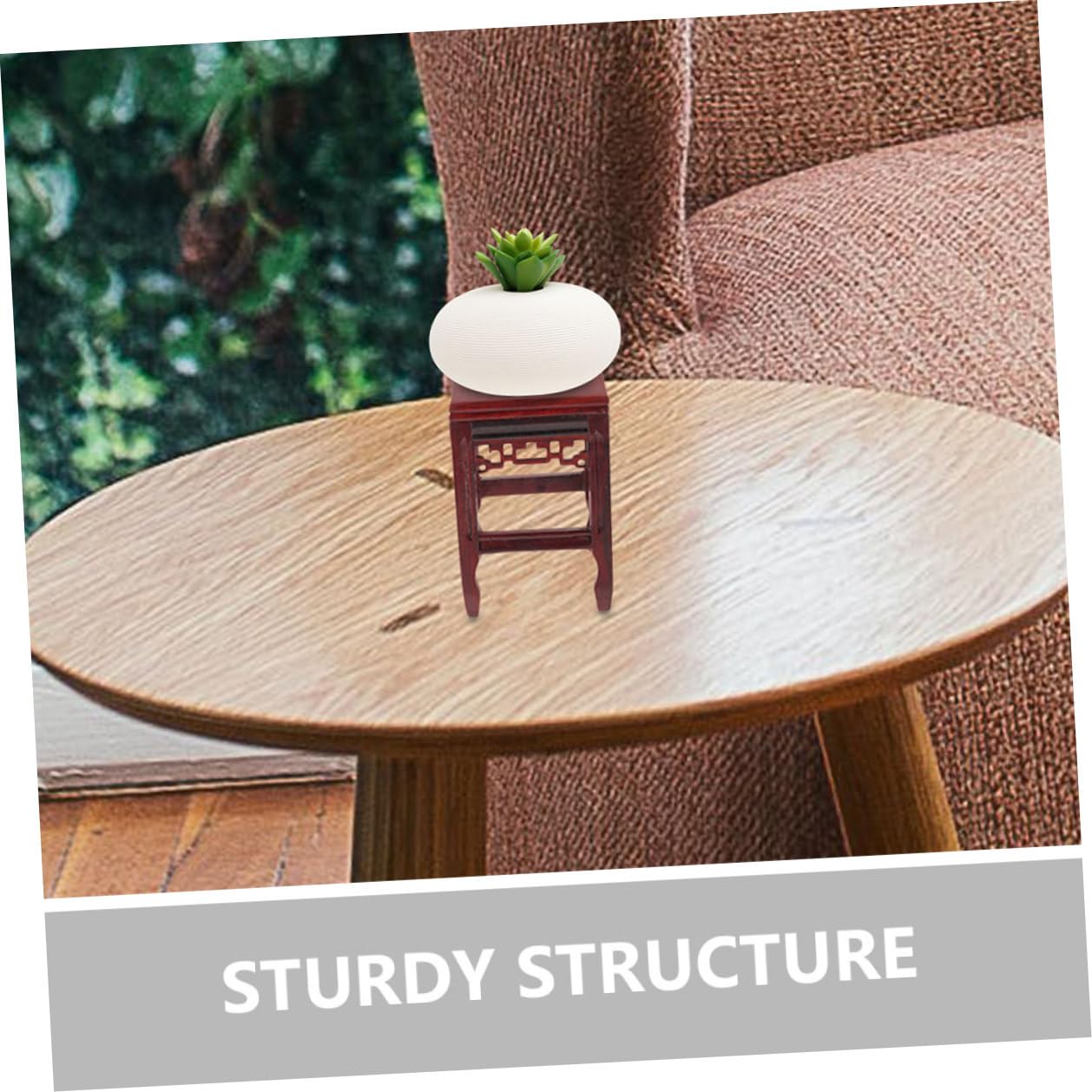 Gadpiparty Wooden Plant Stand Mid-century Modern Display Pedestal for Indoor Flower Pots Wood Planter Rack Stylish Decor Holder for Succulents and Small Plants
