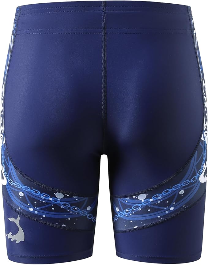 HUGE SPORTS Men's Rash Guard Swim Shorts Compression Swimming Jammer Cool Dry Active Swimsuit Workout Shorts Sports Tights