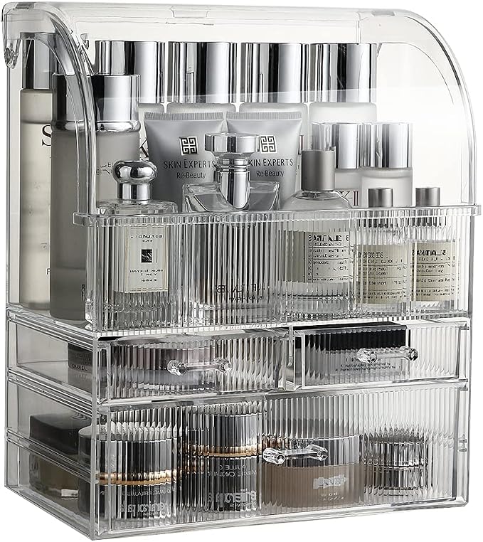 MOOCHI Professional Large Cosmetic Makeup Organizer Bathroom Storage Display Case with Drawers